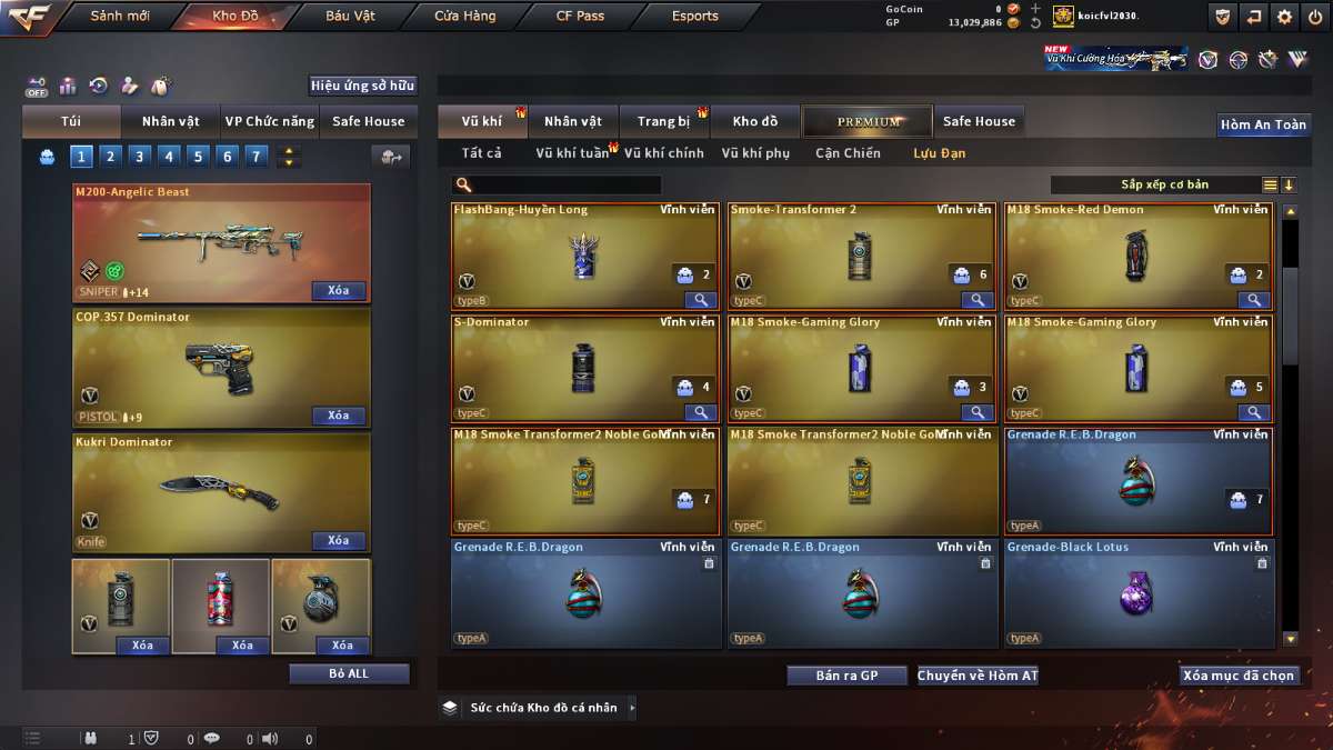 shop acc cf uy tin gia re